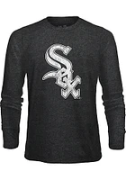 Chicago White Sox Black Primary Logo Long Sleeve Fashion T Shirt