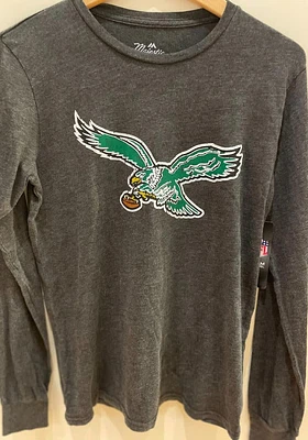 Philadelphia Eagles Black Retro Logo Long Sleeve Fashion T Shirt