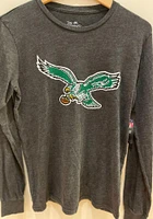 Philadelphia Eagles Black Retro Logo Long Sleeve Fashion T Shirt
