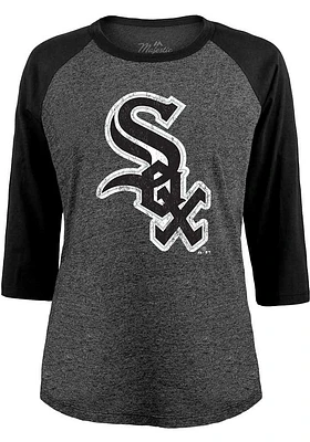 Chicago White Sox Womens Black Raglan LS Tee