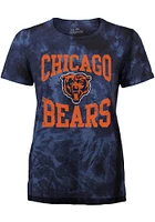 Chicago Bears Womens Navy Blue Tie Dye Short Sleeve T-Shirt