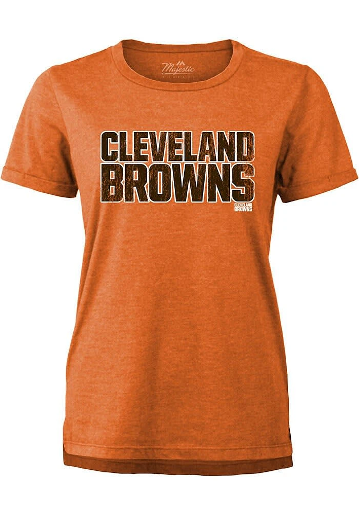 Cleveland Browns Womens Orange Wordmark Short Sleeve T-Shirt
