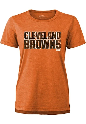 Cleveland Browns Womens Orange Wordmark Short Sleeve T-Shirt
