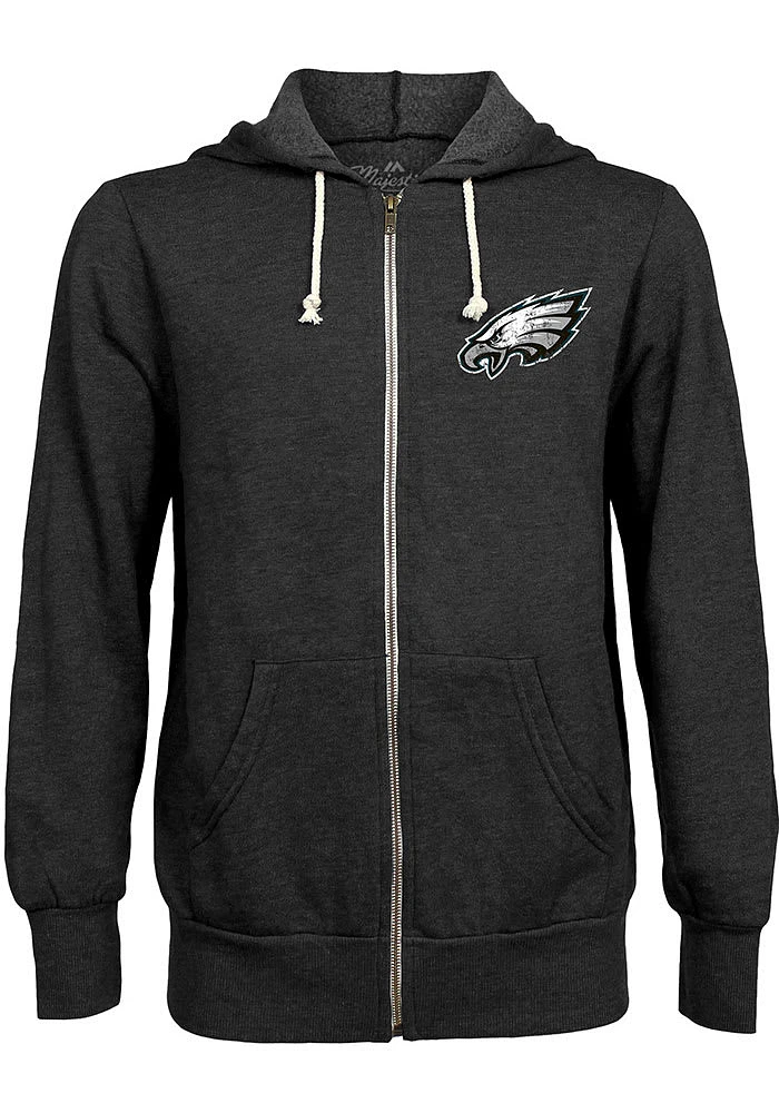 Philadelphia Eagles Mens Black LC Primary Long Sleeve Zip Fashion