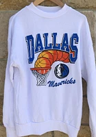 Dallas Mavericks Womens White Bank Shot Crew Sweatshirt