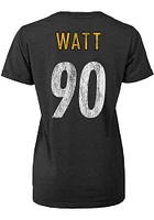 TJ Watt Pittsburgh Steelers Womens Black Player Edition T-Shirt