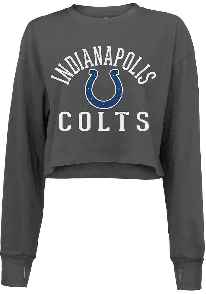 Indianapolis Colts Womens Grey Field Goal Retro LS Tee