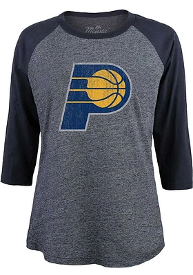 Indiana Pacers Womens Navy Blue Raglan LS Tee