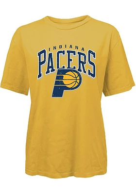 Indiana Pacers Womens Gold Burble Short Sleeve T-Shirt