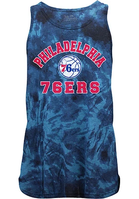 Philadelphia 76ers Mens Blue Curveball Short Sleeve Tank Top