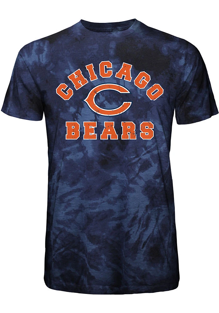 Chicago Bears Navy Blue Curveball Short Sleeve Fashion T Shirt