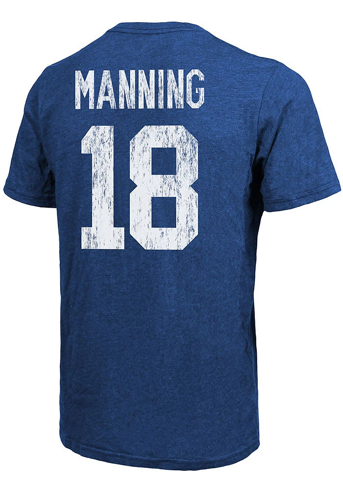 Peyton Manning Indianapolis Colts Blue Primary Player Short Sleeve Fashion T Shirt