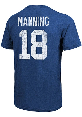 Peyton Manning Indianapolis Colts Blue Primary Player Short Sleeve Fashion T Shirt