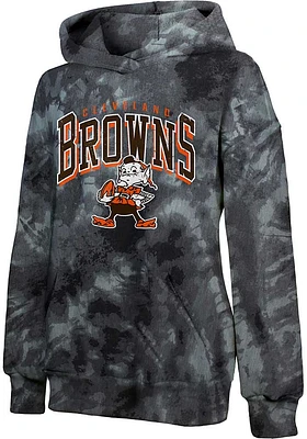Cleveland Browns Womens Black Tie Dye Hooded Sweatshirt