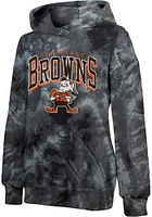 Cleveland Browns Womens Black Tie Dye Hooded Sweatshirt