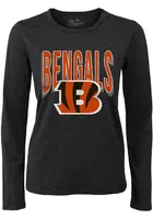 Joe Burrow Cincinnati Bengals Womens Black Minerva Long Sleeve Player T Shirt