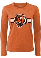 Joe Burrow Cincinnati Bengals Womens Orange Hard Hit Long Sleeve Player T Shirt