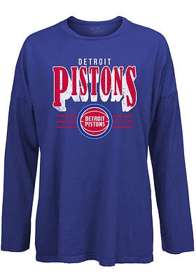 Detroit Pistons Womens Blue Bernard LS Tee