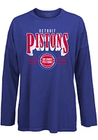 Detroit Pistons Womens Blue Bernard LS Tee