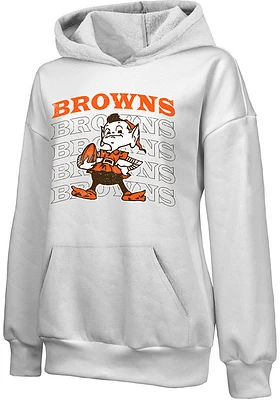 Cleveland Browns Womens White Empire Hooded Sweatshirt