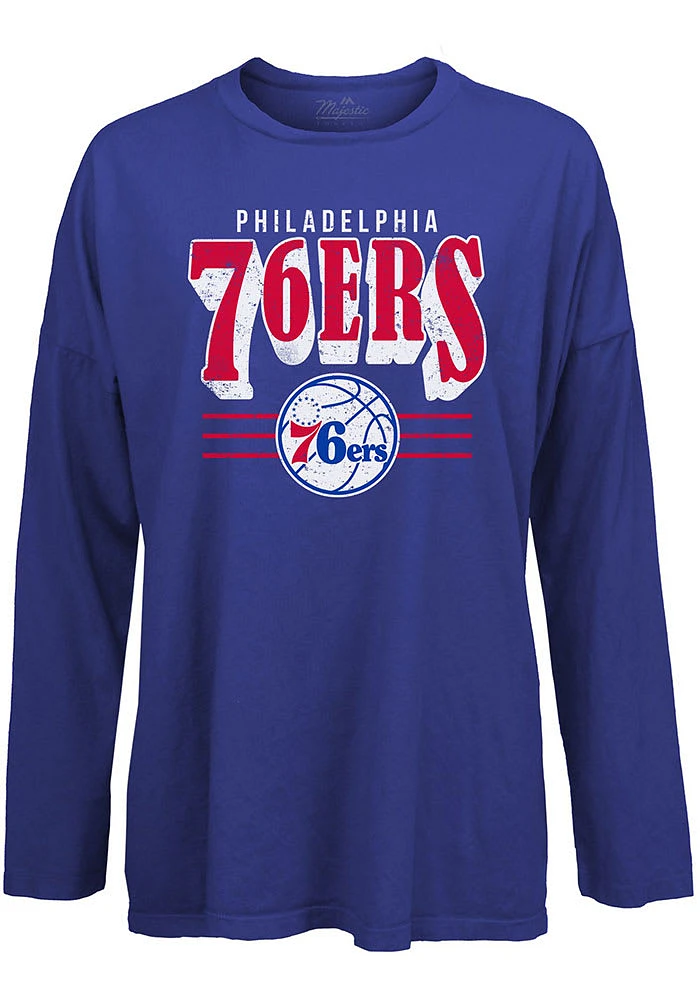 Philadelphia 76ers Womens Blue Bernard LS Tee