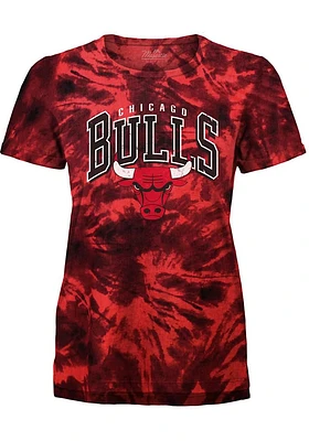 Chicago Bulls Womens Red Script Burble Short Sleeve T-Shirt