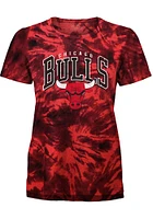 Chicago Bulls Womens Red Script Burble Short Sleeve T-Shirt