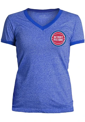 Detroit Pistons Womens Blue Primary Short Sleeve T-Shirt