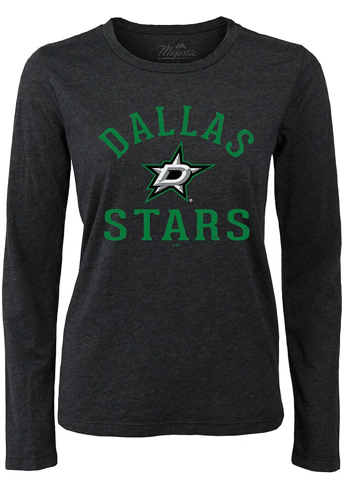 Dallas Stars Womens Black Field Goal LS Tee