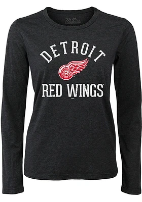 Detroit Red Wings Womens Black Field Goal LS Tee