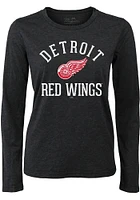 Detroit Red Wings Womens Black Field Goal LS Tee