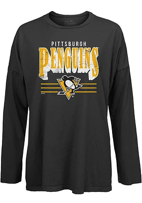 Pittsburgh Penguins Womens Black Bernard LS Tee