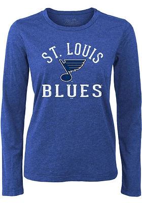 St Louis Blues Womens Blue Field Goal LS Tee