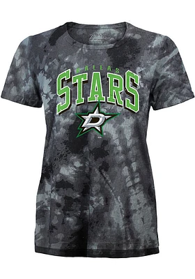 Dallas Stars Womens Black Tie Dye Burble Short Sleeve T-Shirt