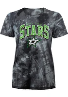 Dallas Stars Womens Black Tie Dye Burble Short Sleeve T-Shirt