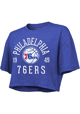 Philadelphia 76ers Womens Blue Ball Hog Short Sleeve T-Shirt