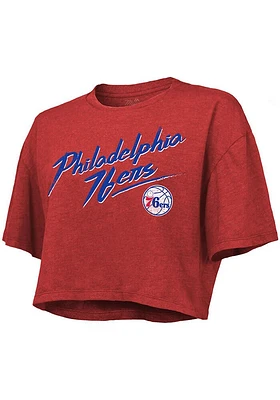 Philadelphia 76ers Womens Red Dirty Dribble Short Sleeve T-Shirt