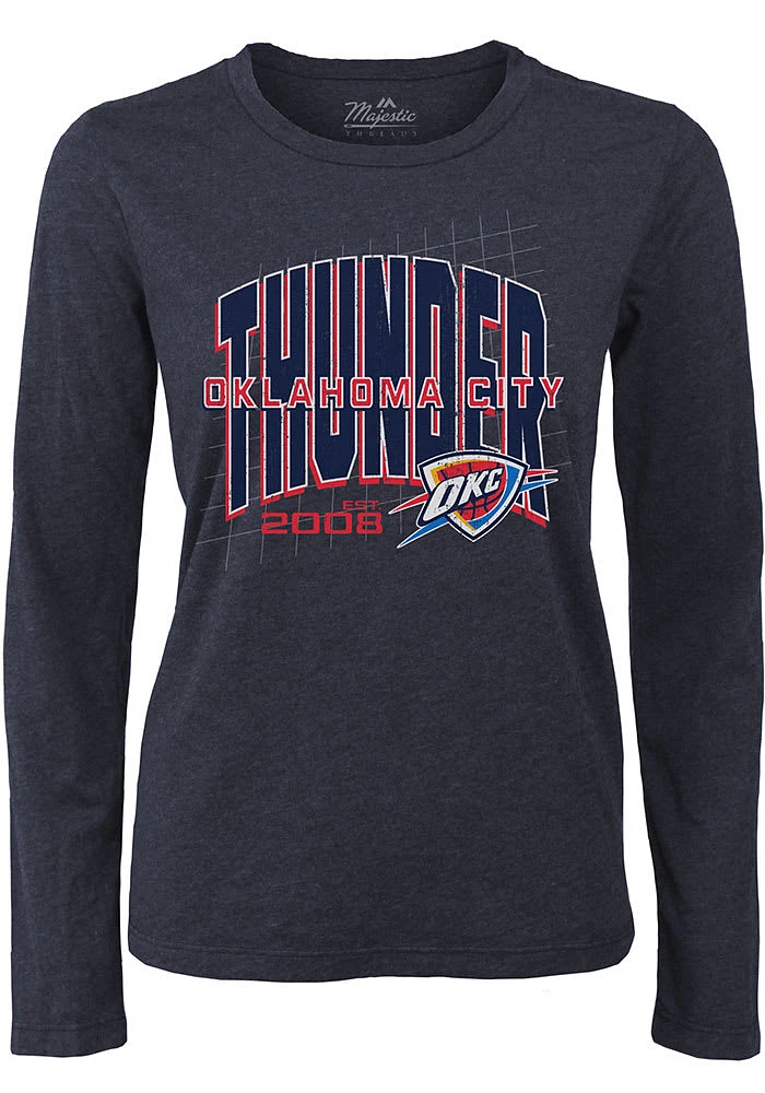 Oklahoma City Thunder Womens Navy Blue Scoring LS Tee