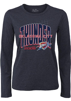 Oklahoma City Thunder Womens Navy Blue Scoring LS Tee