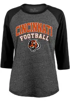 Cincinnati Bengals Womens Black Gunner Raglan LS Tee