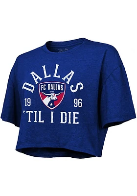 FC Dallas Womens Blue Cropped Short Sleeve T-Shirt