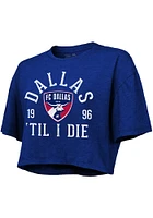 FC Dallas Womens Blue Cropped Short Sleeve T-Shirt