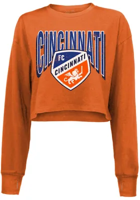 FC Cincinnati Womens Orange Cropped LS Tee