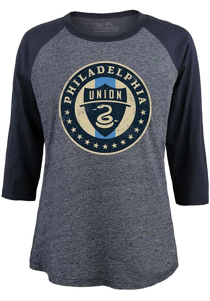 Philadelphia Union Womens Navy Blue Raglan LS Tee