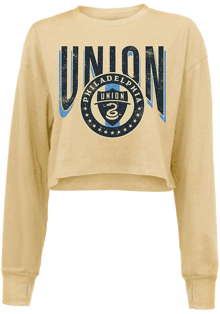 Philadelphia Union Womens Gold Cropped LS Tee