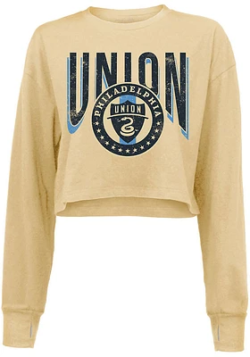 Philadelphia Union Womens Gold Cropped LS Tee