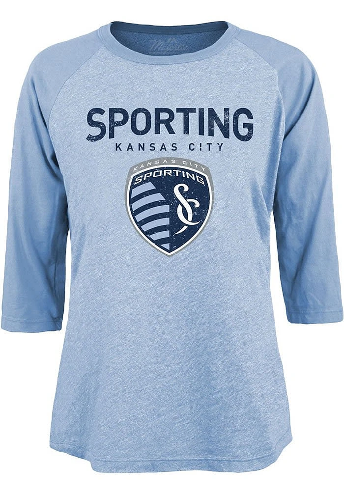 Sporting Kansas City Womens Blue Raglan LS Tee