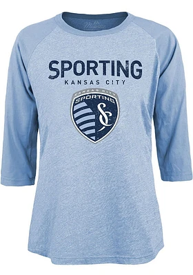 Sporting Kansas City Womens Blue Raglan LS Tee
