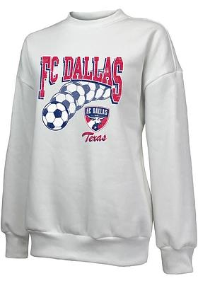 FC Dallas Womens White Vintage Crew Sweatshirt