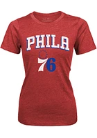 Philadelphia 76ers Womens Red Triblend Short Sleeve T-Shirt